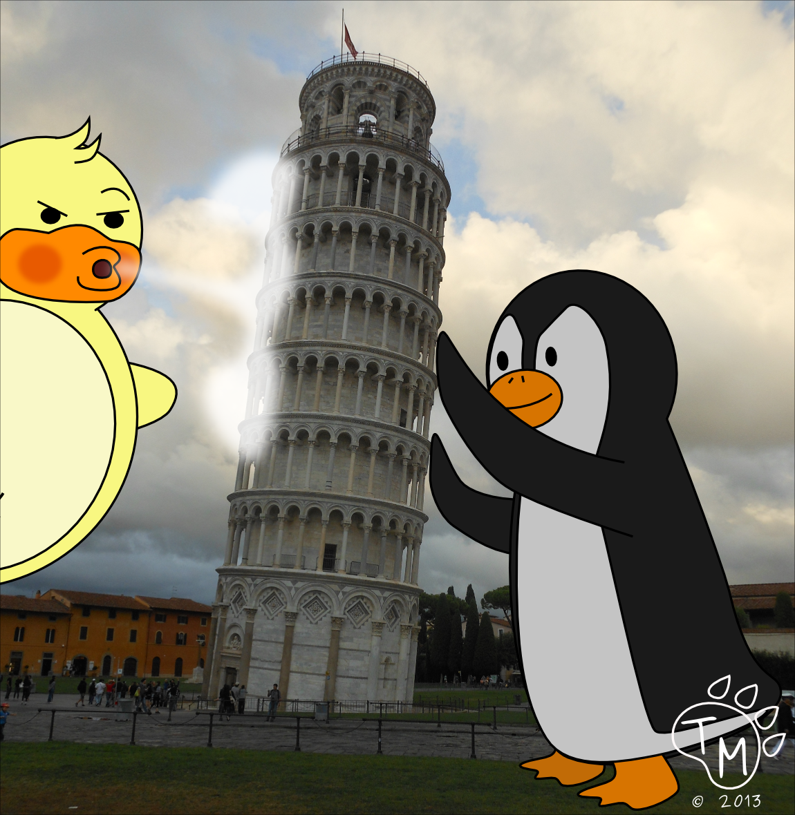 At The Leaning Tower Of Pisa Duckys Adventures